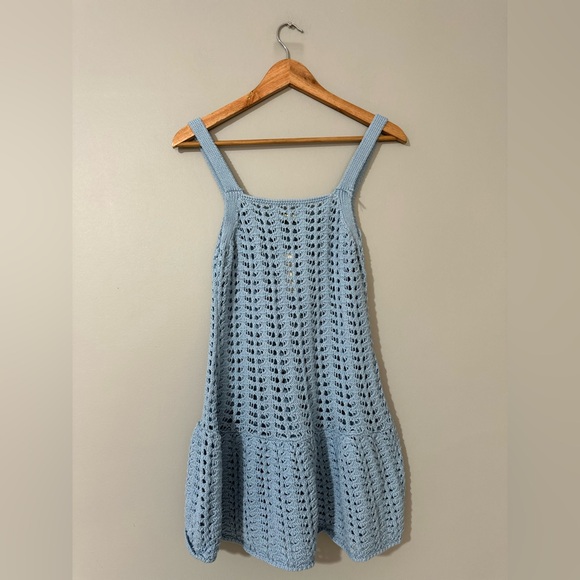 Anthropologie Celandine Blue Crochet Swim Cover-Up - Picture 7 of 10